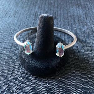 Kendra Scott Edie Rhodium Bracket-Dichroic Stones